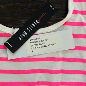 Adam Selman sport premium jersey scoop tank ultra pink stripe size small